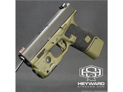 NEW custom Glock 42, .380 ACP, OD Green, Mag Extended included