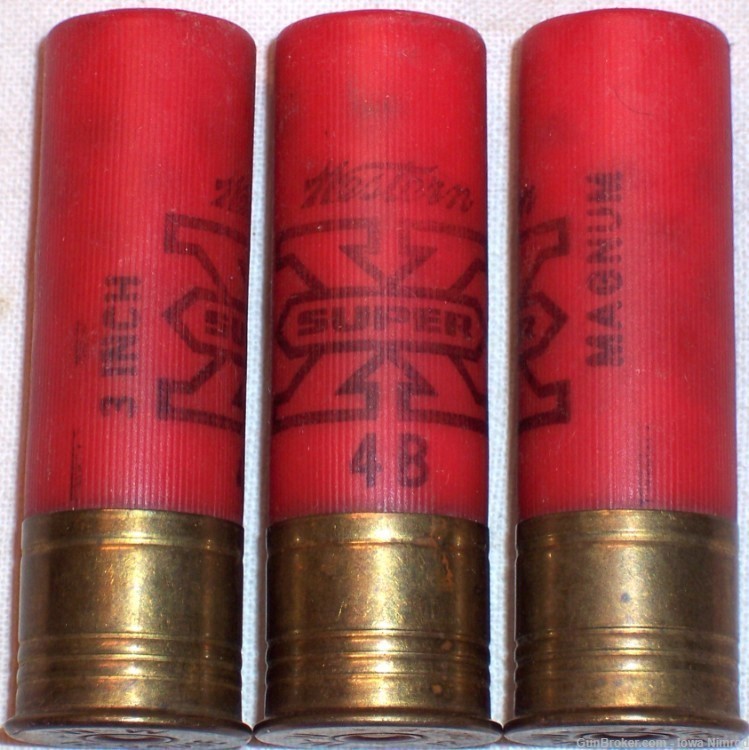 Western Super-X® Magnum 12-3” Ga 1-7/8 Oz 4 Dr #4 Buckshot 3 Rounds Vintage-img-0