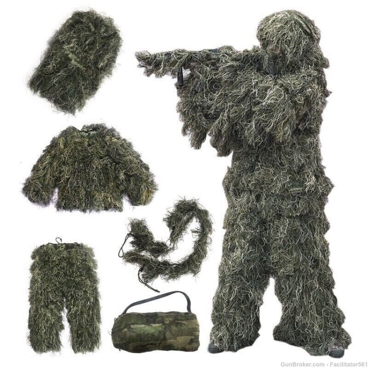 Camouflage Ghillie Suit Tactical Hunting Clothes Sniper (L/XL)-img-0