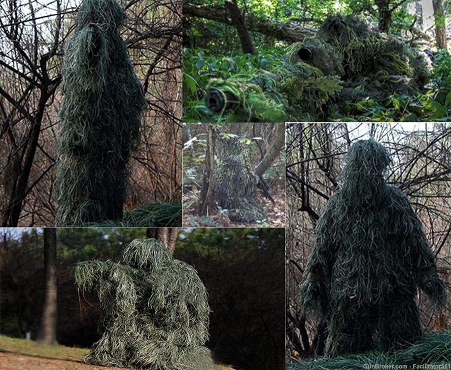 Camouflage Ghillie Suit Tactical Hunting Clothes Sniper (L/XL)-img-2
