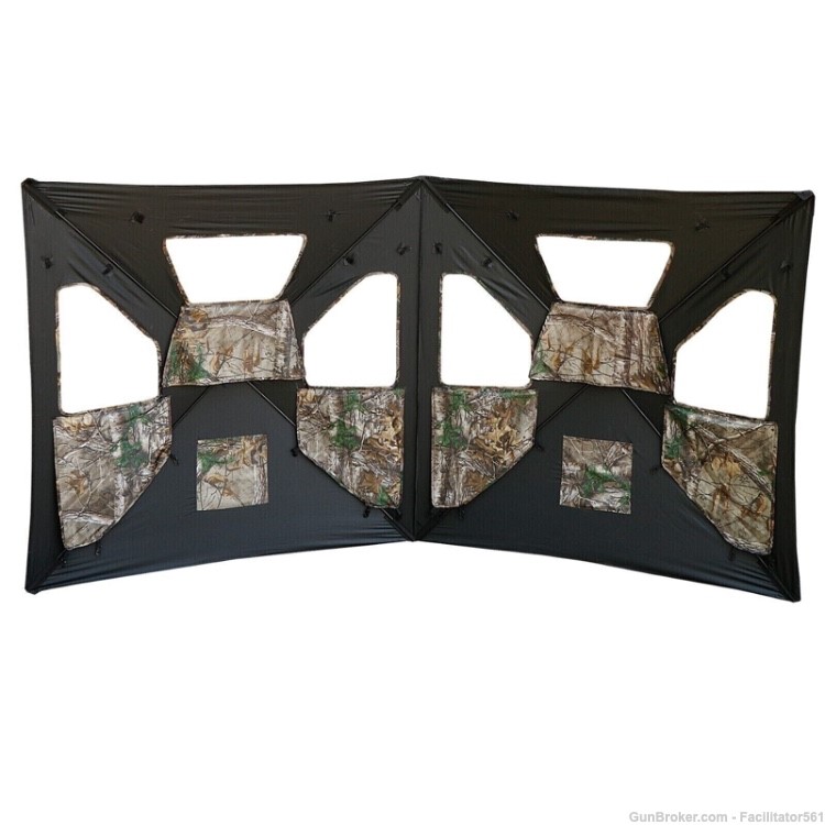 Portable Turkey Hunting Blind 2 Sided Real Tree Hub Stake Out Deer-img-2