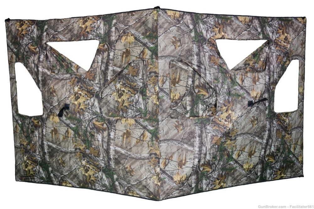 Portable Turkey Hunting Blind 2 Sided Real Tree Hub Stake Out Deer-img-3
