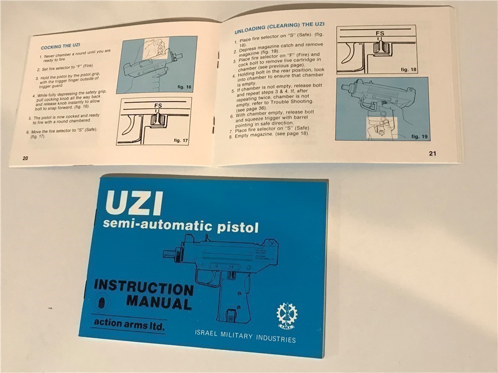 New Original IMI 'UZI' Pistol Instruction Manual-img-1