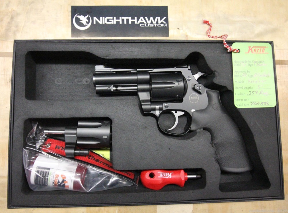 Korth Mongoose Nighthawk Custom 3" 357 Mag & 9mm Cylinders -img-0