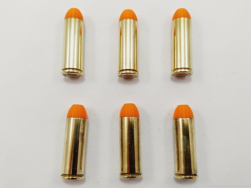 45 Long Colt Brass Snap caps / Dummy Training Rounds - Set of 6 - Orange-img-2
