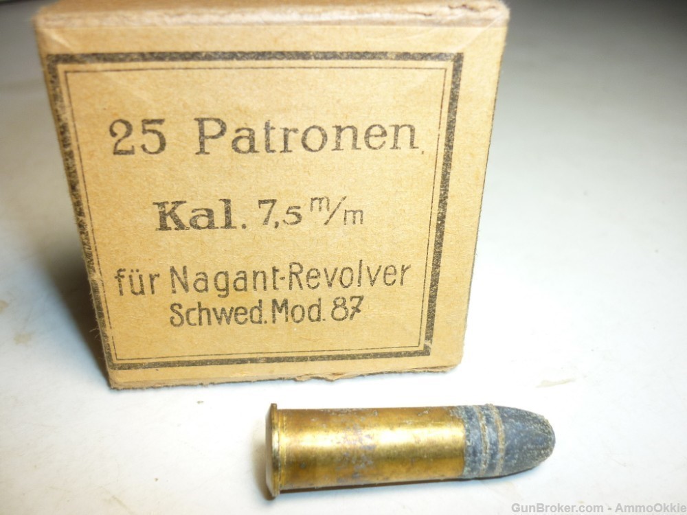 1rd 7.5 Nagant m1887 Swedish Nagant Revolver ORIGINAL AMMO-img-9