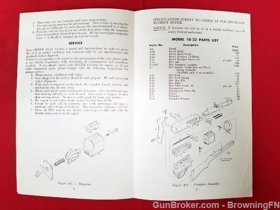 Orig Ruger 10/22 Carbine Owners Instruction Manual 1969-img-1