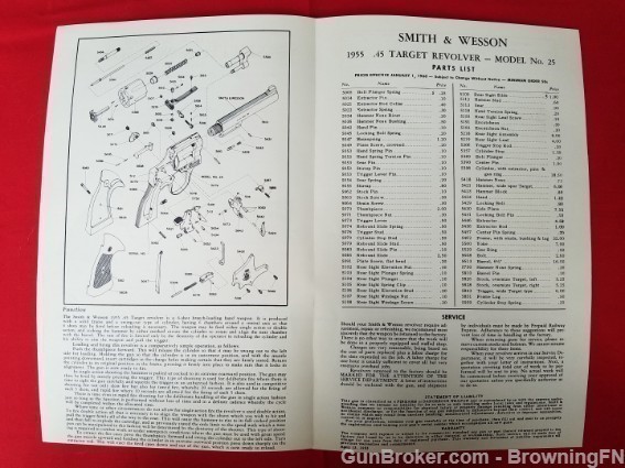 Orig S&W Model 25 Owners Manual .45 ACP 1960-img-1