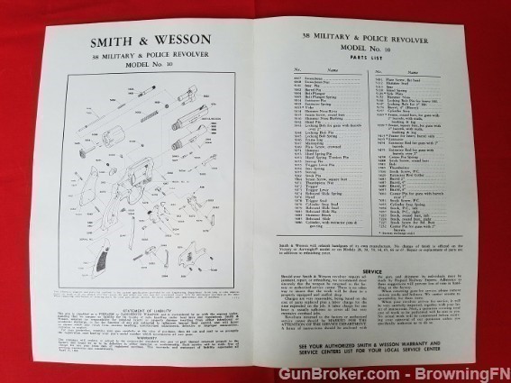 Orig S&W Model 10 M&P .38 Owners Instruction Manual 1974-img-1