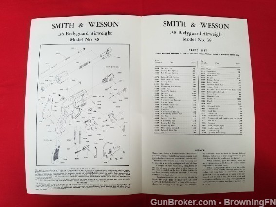 Orig S&W Model 38 Owners Instruction Manual 1960-img-1
