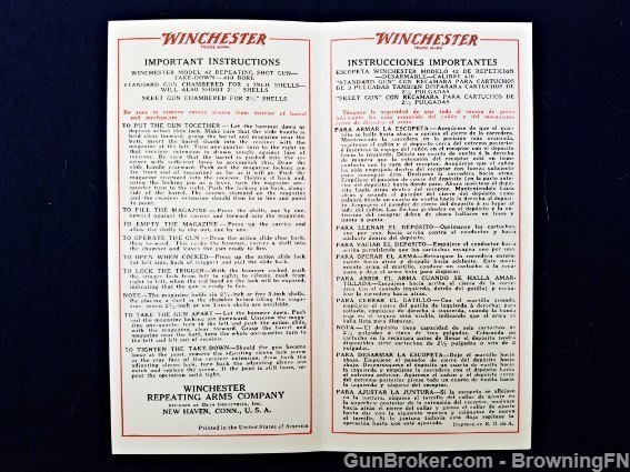 Orig Winchester Model 42 Owners Instruction Manual-img-1