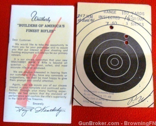 Rare Weatherby Pre Mark V Owners Packet Target-img-1