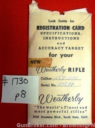 Rare Weatherby Pre Mark V Owners Packet Target-img-0