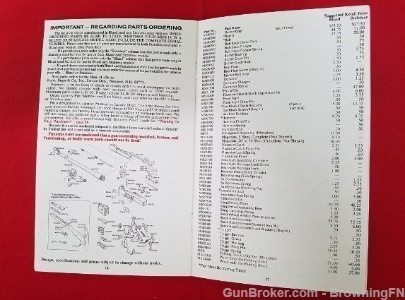 Orig Ruger Mini-14 Ranch Owners Instruction Manual 1987-img-1