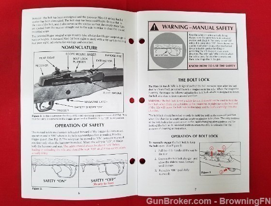 Orig Ruger Mini-14 Ranch Owners Instruction Manual 1999-img-1