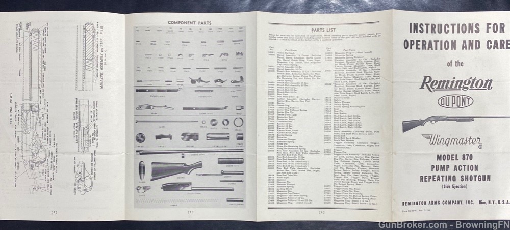 Original Vintage Remington Model 870 Owners Instruction Manual-img-2