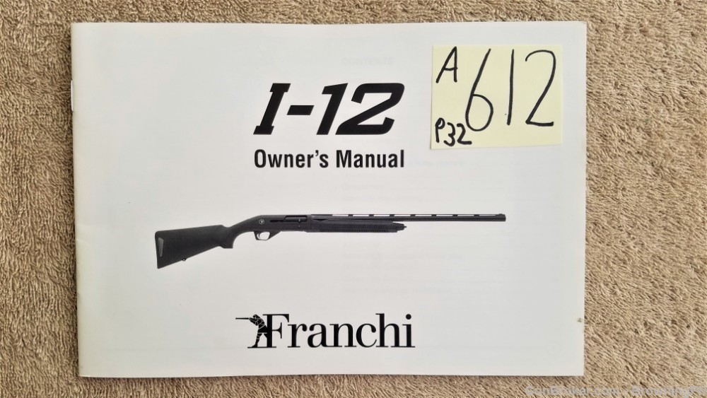 Orig Franchi Model I-12 Owners Instruction Manual-img-0