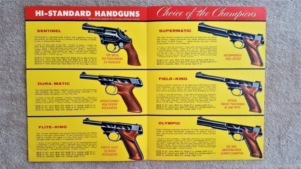 Orig Hi-Standard Handguns for 1957 Flyer-img-1