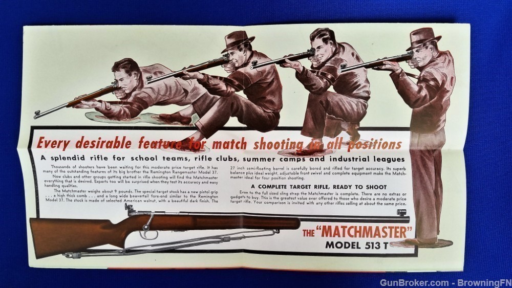 Original Winchester Model 513 T Matchmaster Target Rifle Flyer-img-2