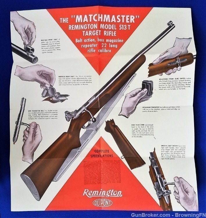 Original Winchester Model 513 T Matchmaster Target Rifle Flyer-img-3