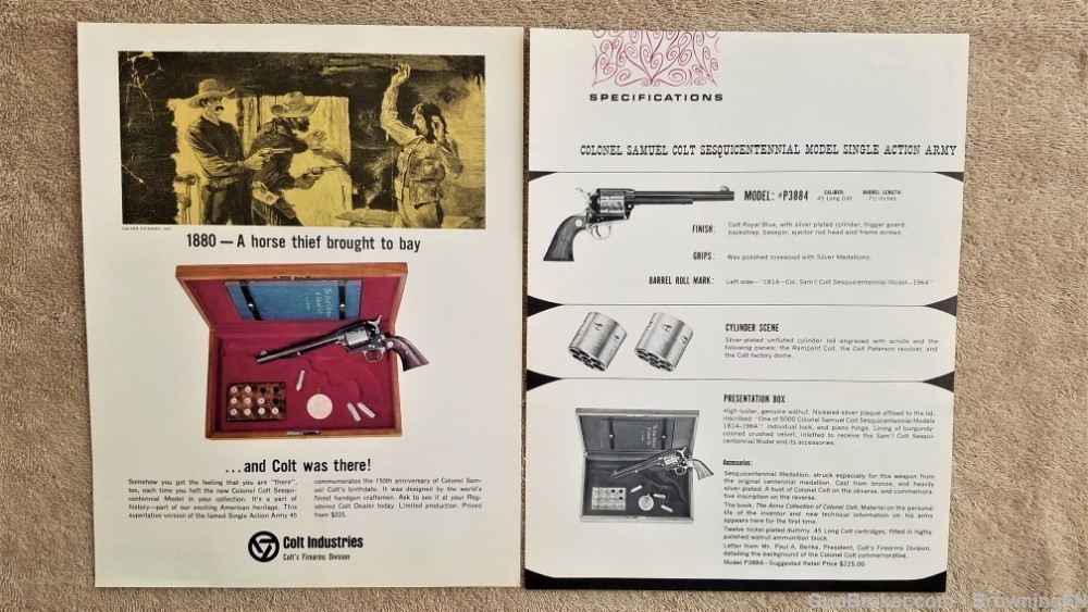 Orig Colt Colonel Colt Sesquicentennial Flyer & Order Form 1965-img-1