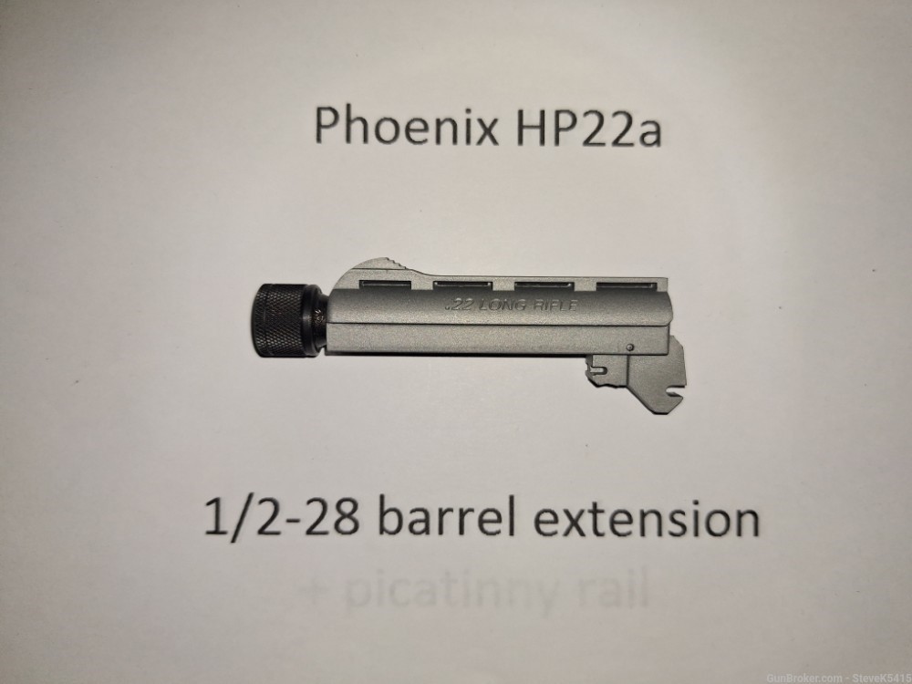 Phoenix arms hp22a 1/2-28 threaded barrel - 3inch nickel-img-0