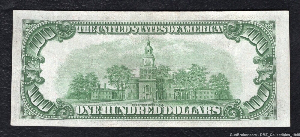 1934 US $100 Dollar Federal Reserve Note w/ Benjamin Franklin-img-1