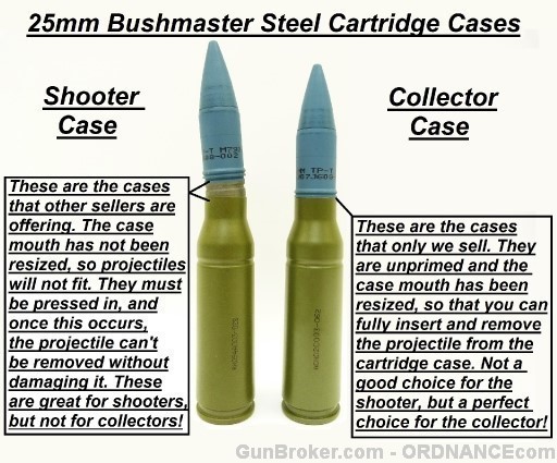 MINT 25mm Bushmaster COLLECTOR shell casing case-img-0