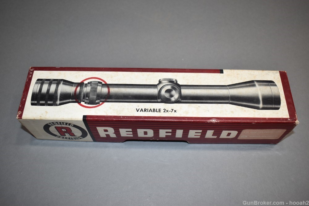 Vintage Redfield 2X-7X Rifle Scope Fine Crosshair Reticle W/Box -img-1