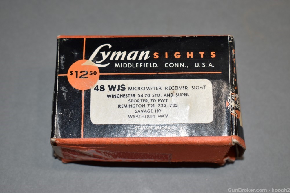 Excellent Vintage Lyman 48 WJS Receiver Sight W Box Winchester 54 70 -img-0