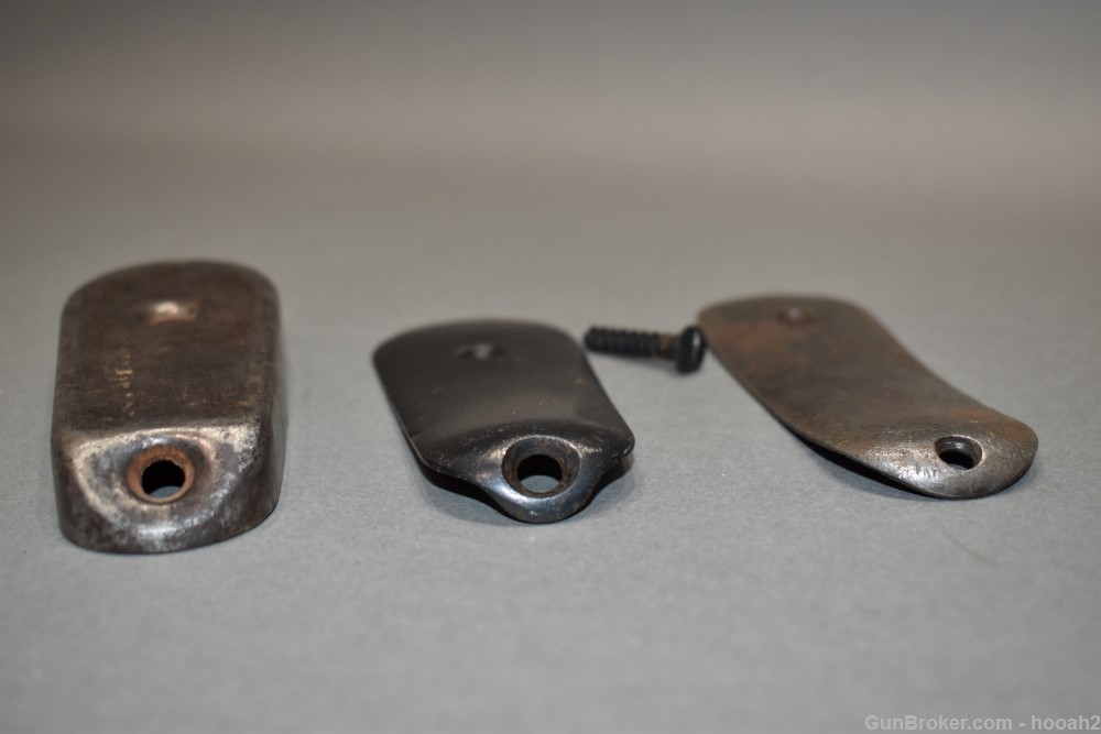 3 Surplus K98 Mauser Metal Butt Plates 2 Flat 1 Cupped 1 Marked-img-2