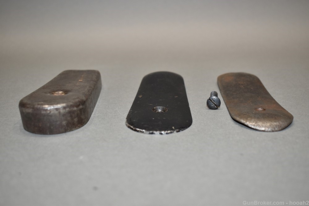 3 Surplus K98 Mauser Metal Butt Plates 2 Flat 1 Cupped 1 Marked-img-3