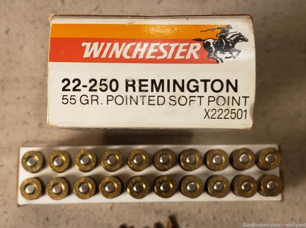 Winchester 22-250 Remington 55Gr Pointed SP plus mixed rounds-img-1