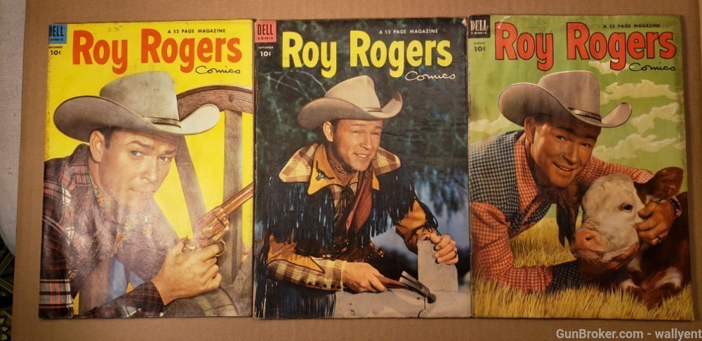 Roy Rogers 3 Comic Books 1953 Dell Cowboy Western 10cent American Magazine -img-0