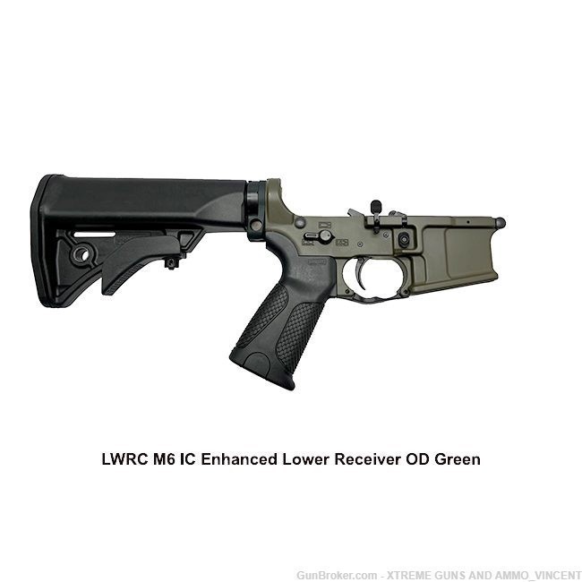 LWRC M6 IC ENHANCED AMBI LOWER RECEIVER OD GREEN W/ GEISSELE SSA-E TRIGGER-img-1