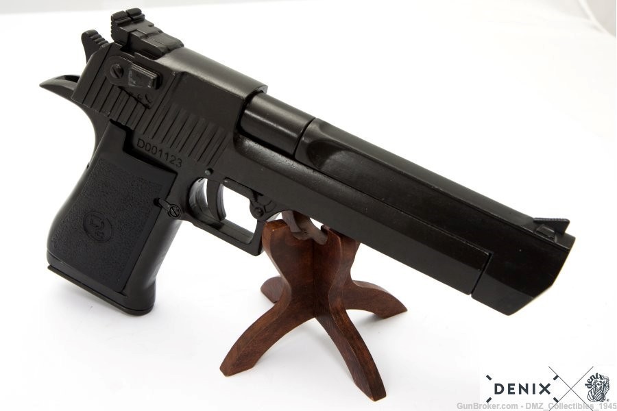 1980s Israeli Desert Eagle Non Firing Replica Black Gun Pistol by Denix-img-4