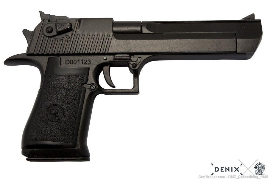 1980s Israeli Desert Eagle Non Firing Replica Black Gun Pistol by Denix-img-1