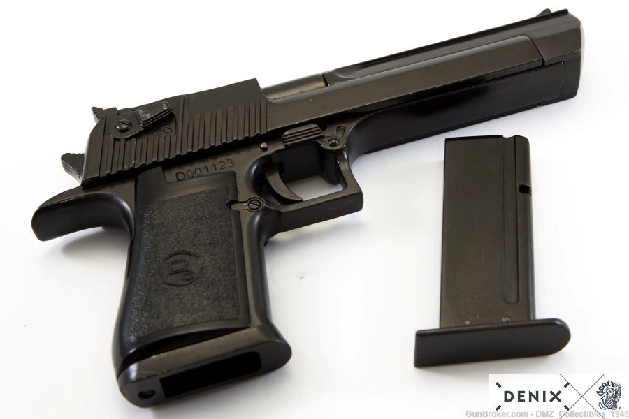1980s Israeli Desert Eagle Non Firing Replica Black Gun Pistol by Denix-img-7