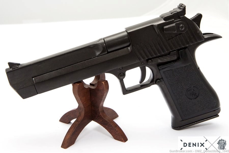 1980s Israeli Desert Eagle Non Firing Replica Black Gun Pistol by Denix-img-2