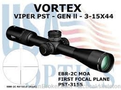 Vortex PST-3155, Viper PST Gen II 3-15x44 FFP EBR-2C MOA
