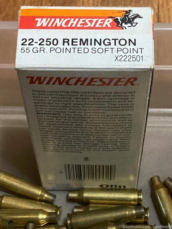 22-250 Rem Brass Rifle Cases Commercial Mixed Brass 103pcs Win Frontier PMC-img-2