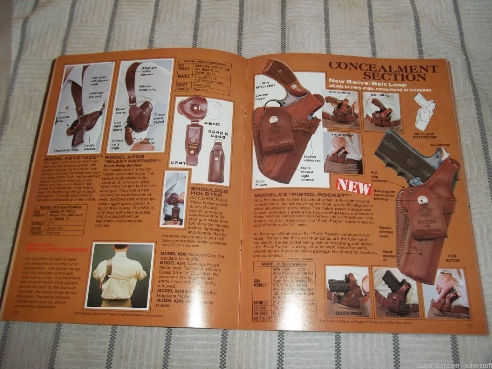 1982 BIANCHI LEATHER Holster Catalog Book 60+ pages Smith Wesson Ruger Colt-img-3