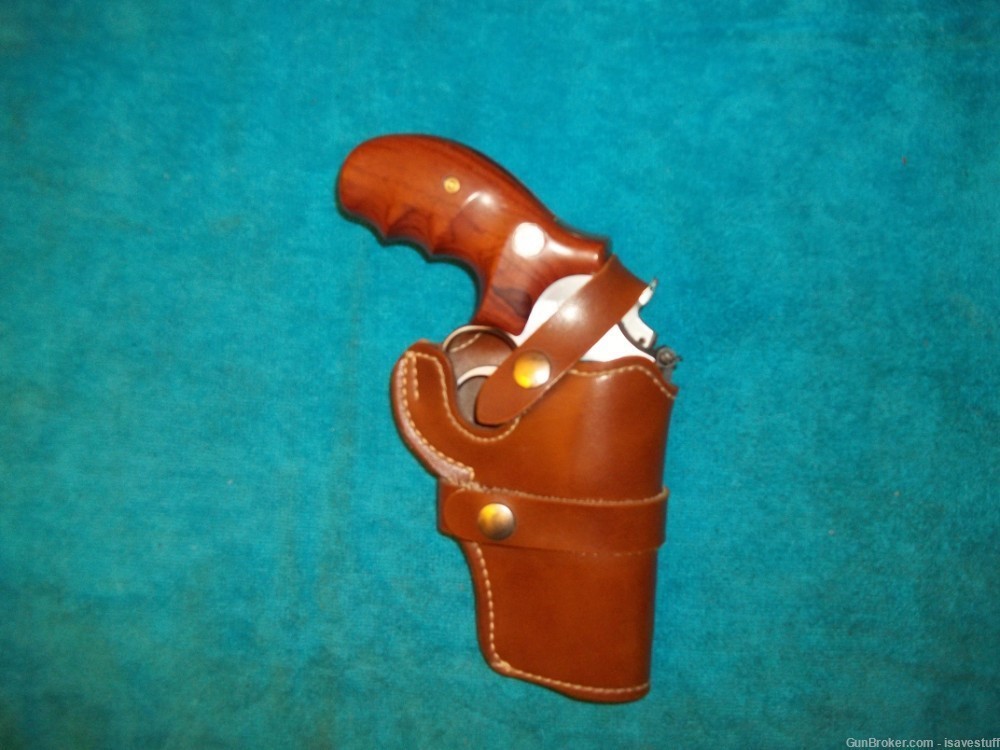 Smith Wesson LOGO R/H Leather Holster Ruger PS Six S&W 19 64 66 Snub Nose-img-1