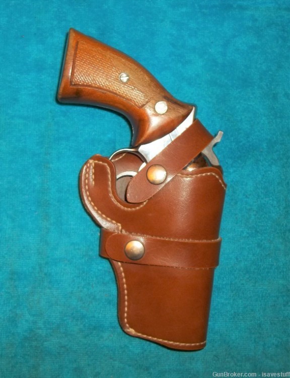 Smith Wesson LOGO R/H Leather Holster Ruger PS Six S&W 19 64 66 Snub Nose-img-0