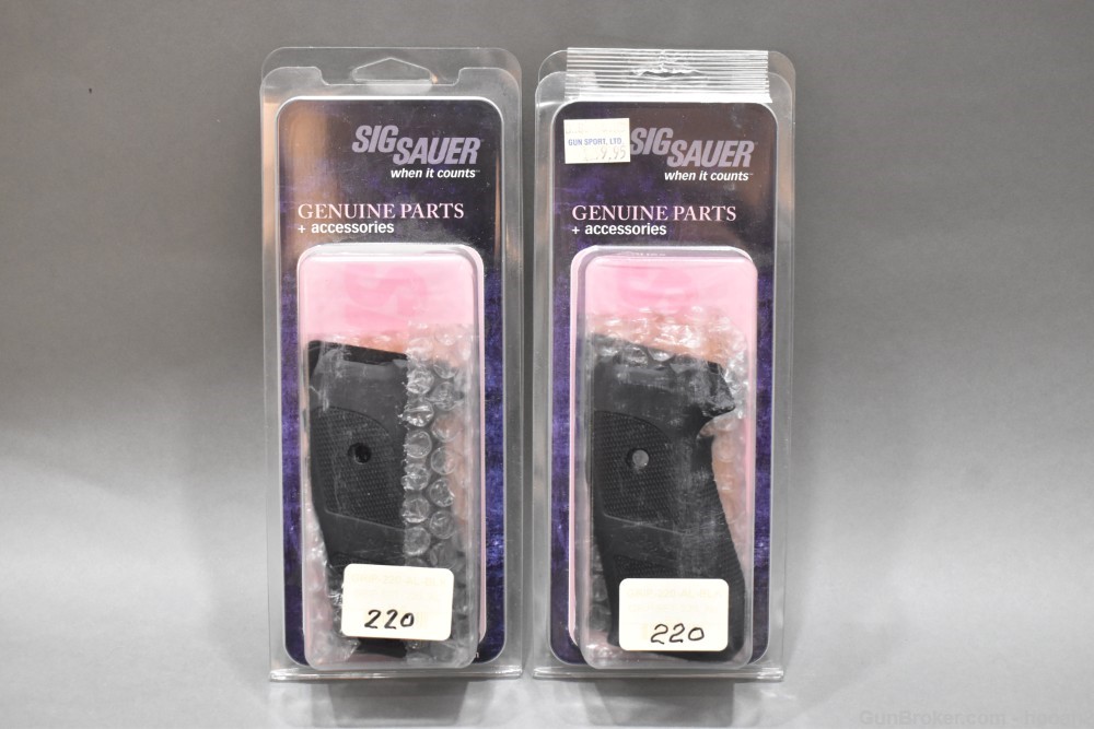 2 Sig Sauer P220 Factory NOS Black Aluminum Grip Sets Please READ-img-0