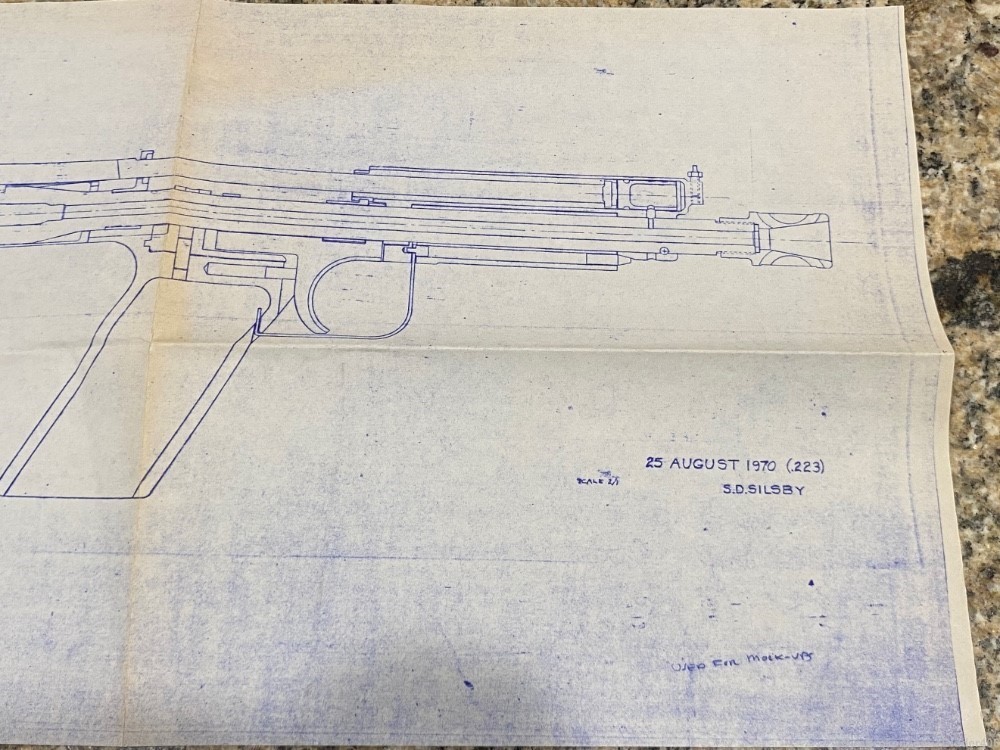Rare prototype Colt IMP PDW SMD sun machine gun blueprint mock-up m16 m16a1-img-3
