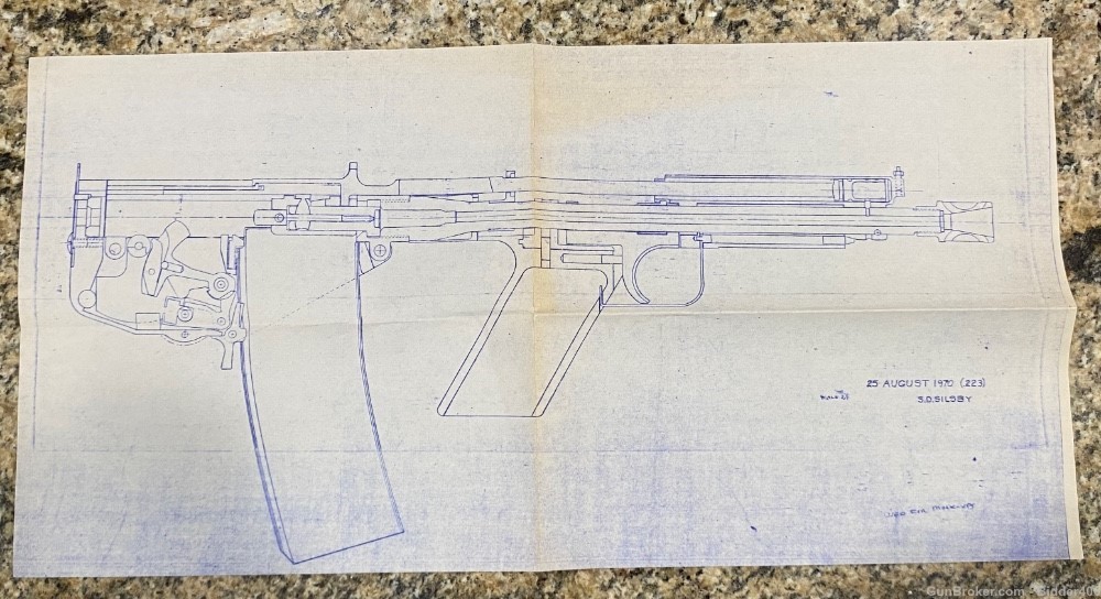 Rare prototype Colt IMP PDW SMD sun machine gun blueprint mock-up m16 m16a1-img-0