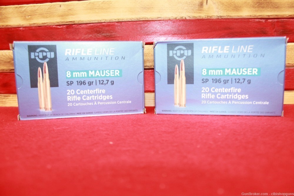 PPU Rifle Line 8MM Mauser 196GR 40RNDS/ 2 BOXES ammo-img-0