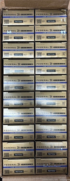 1000rds Federal 9mm HST 147 gr JHP LE Tactical 9mm P9HST2 NO CC FEES-img-0
