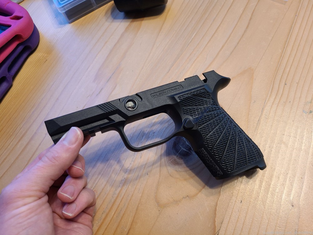 Wilson Combat grip w/ tunsten. "Compact". Ordered wrong size, NEVER SHOT -img-0